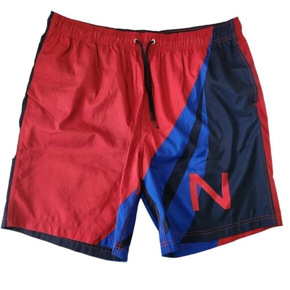 Nautica Swim Trunks Shorts Men's XXL Red Blue - Picture 1 of 3